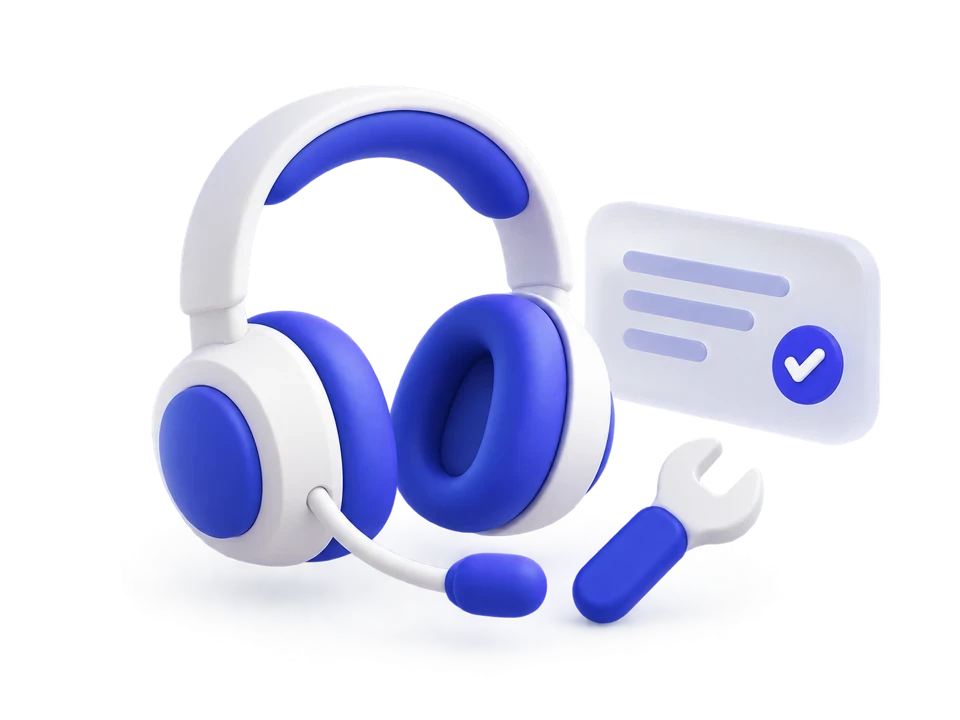 هدست پشتیبانی فنی کنار وب‌سایت و ابزار تعمیر